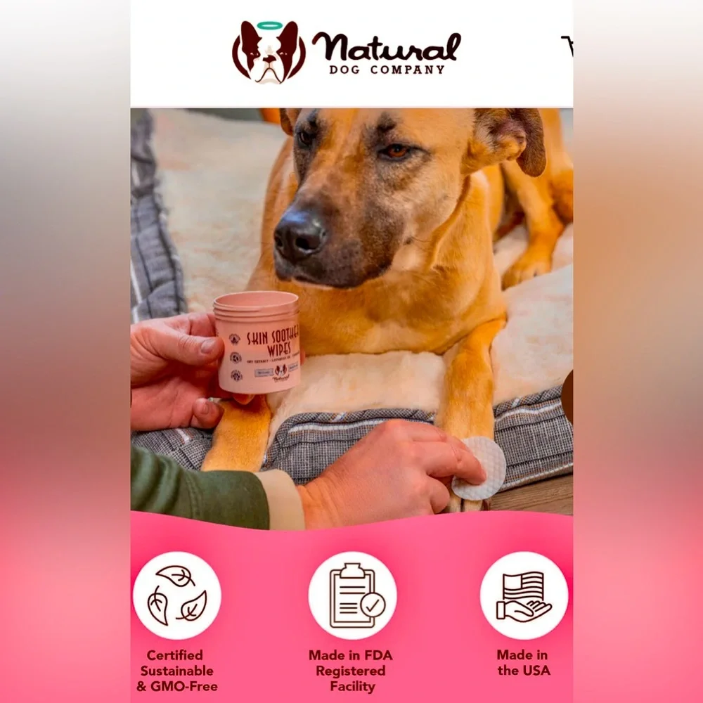 💥HOST PICK💥 • Natural Dog Company • Skin Soothing Wipes • 50 count rounds